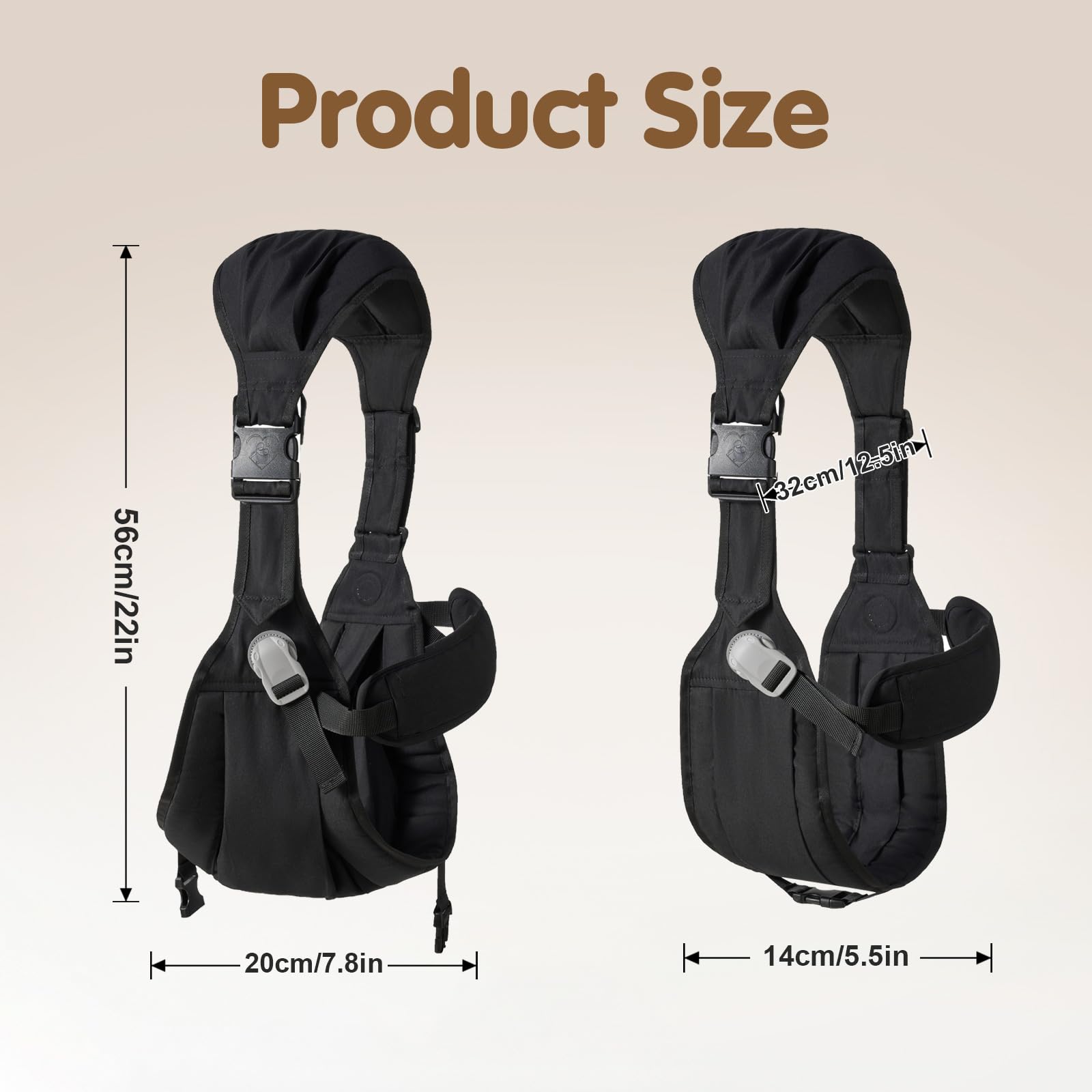 Yemyig waist harness adjustment demonstrates secure, growing-baby fit.