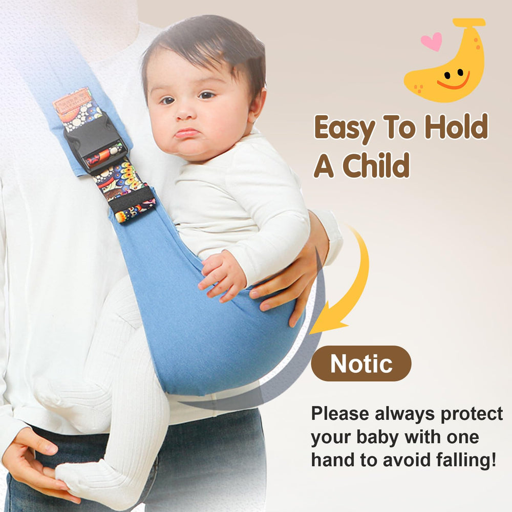 Yemyig sling hip seat safety buckle close-up for secure positioning.