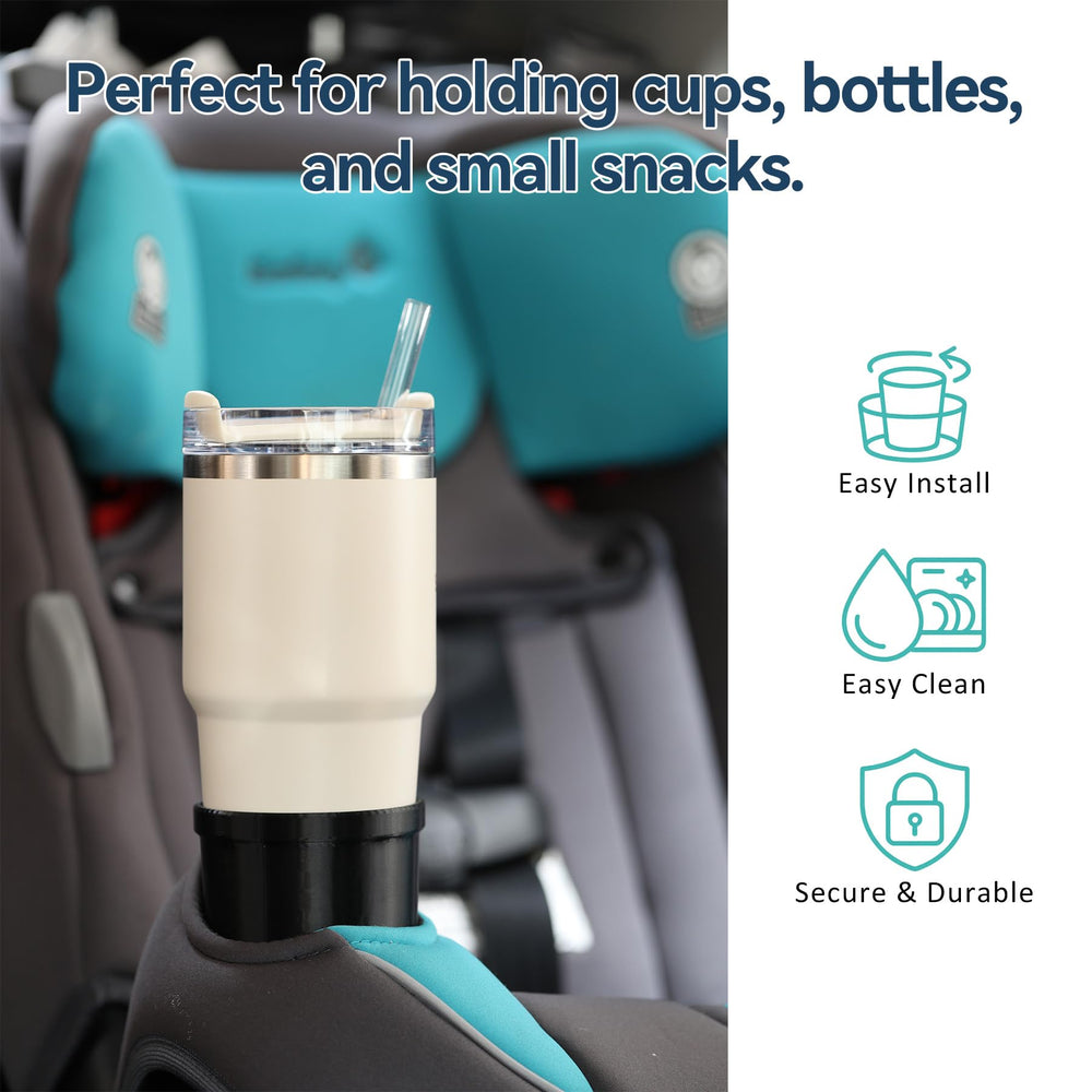 YENANA car seat cup holder in ABS plastic—dishwasher safe and easy to clean.
