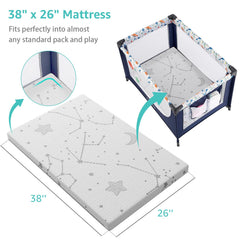 YENING pack-n-play mattress waterproof cover enables easy wipe-clean maintenance.