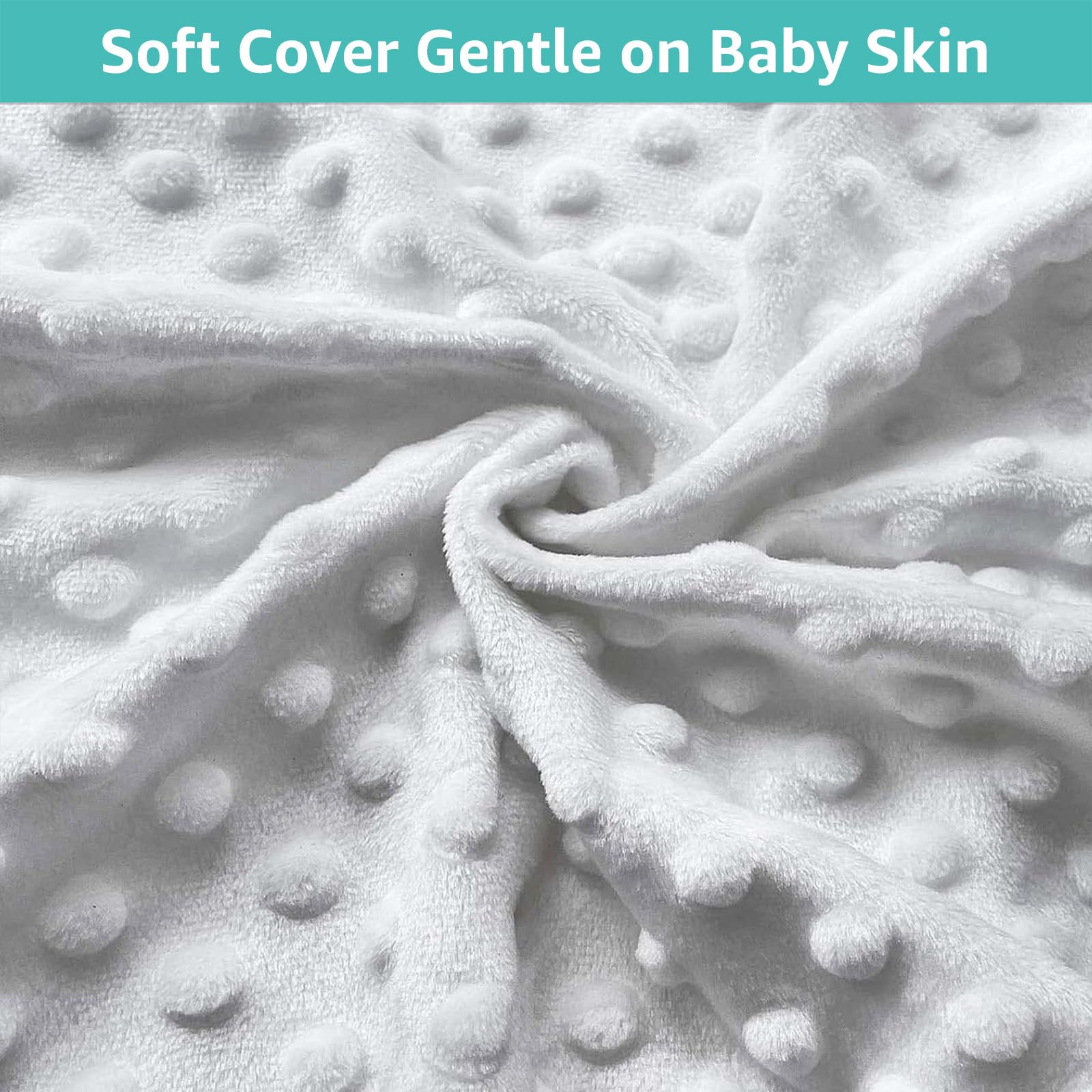 YENING Soft Changing Pad cover closeup dots highlights plush cotton texture for gentle skin