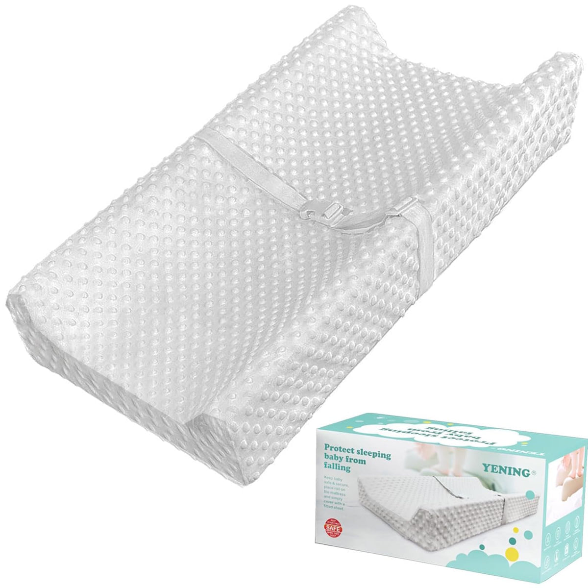 YENING Soft Baby Changing Pad front view highlights spacious 31.5 x 16 inches for comfortable diaper changes
