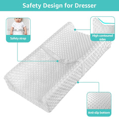 YENING Changing Pad safety strap image emphasizes secure belt during diaper changes