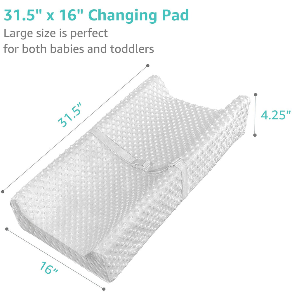 YENING Soft Baby Changing Pad side view demonstrates stable safety strap and contoured sides