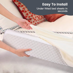 YENING toddler bed bumper non-slip base keeps child safely in bed.