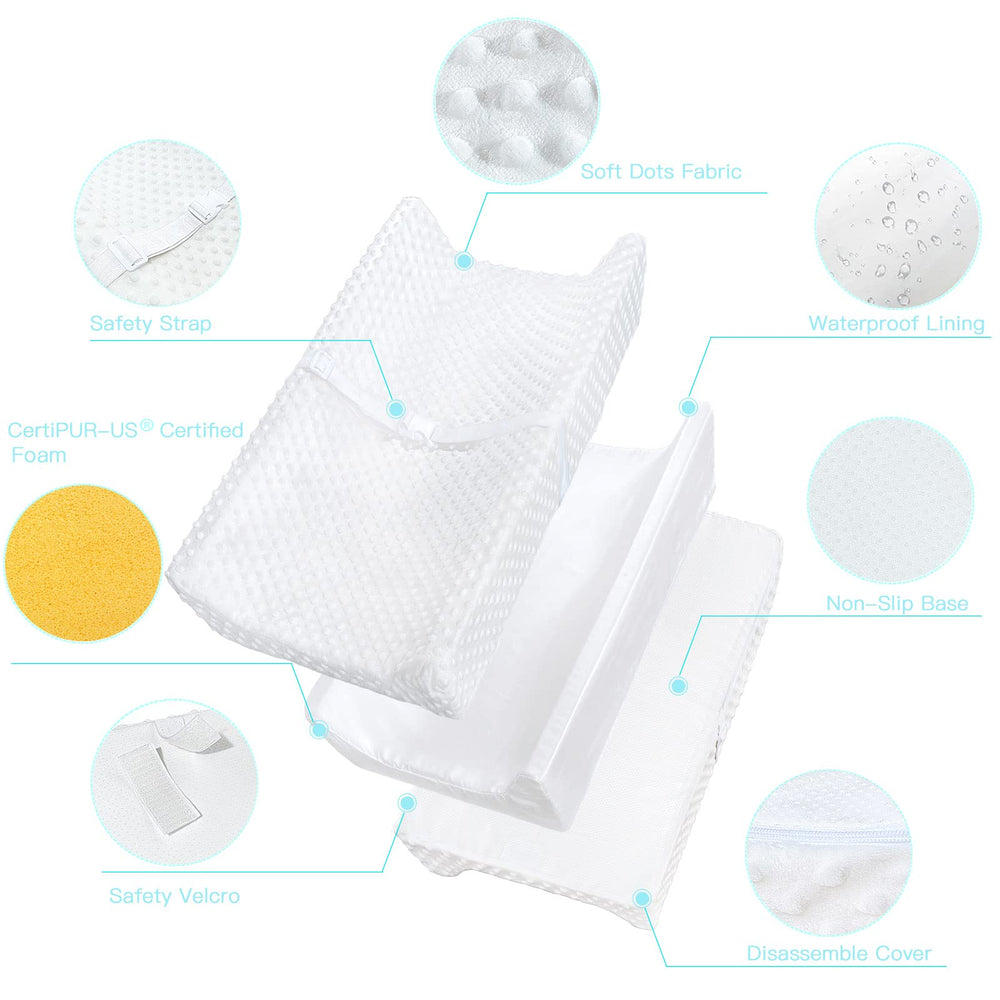 YENING Mini changing pad cover with soft dots fabric for gentle baby touch.
