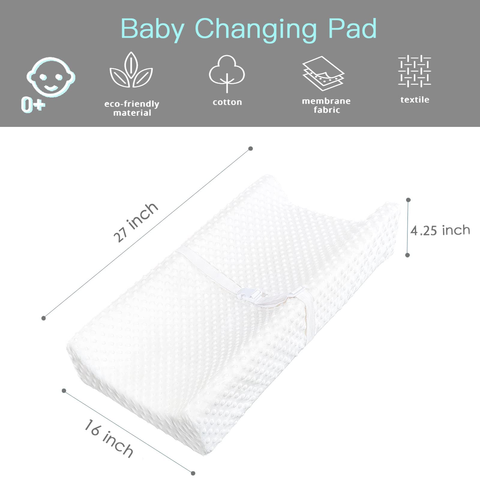 YENING Mini changing pad safety strap keeps baby secure.