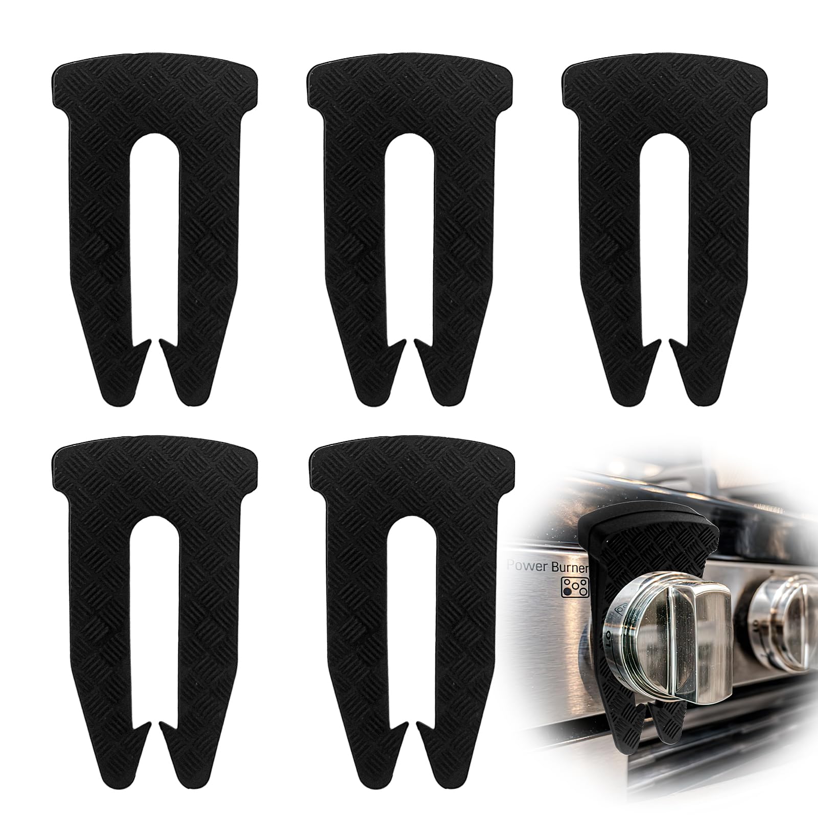 YENOVO gas stove knob locks in a 5-pack for universal coverage and safety.