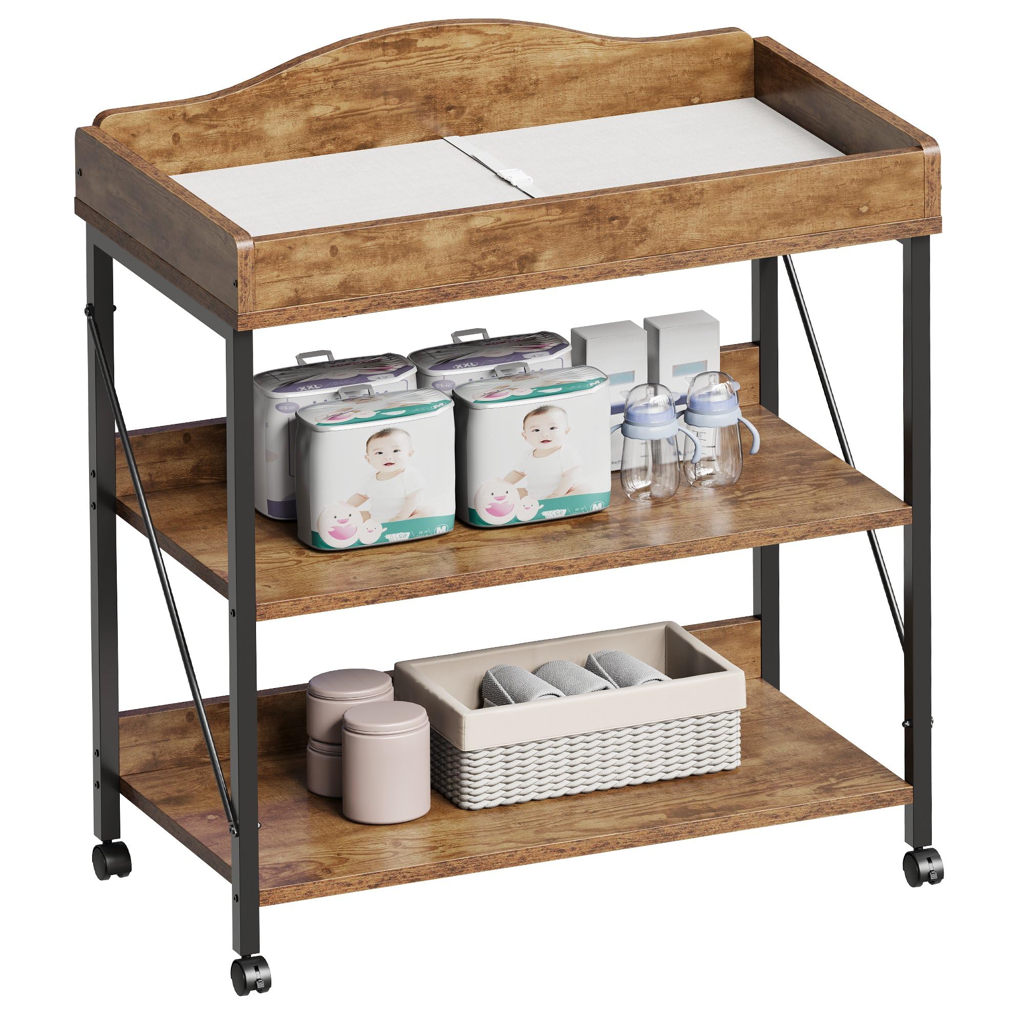 YeTom baby changing table top view for easy diaper changes