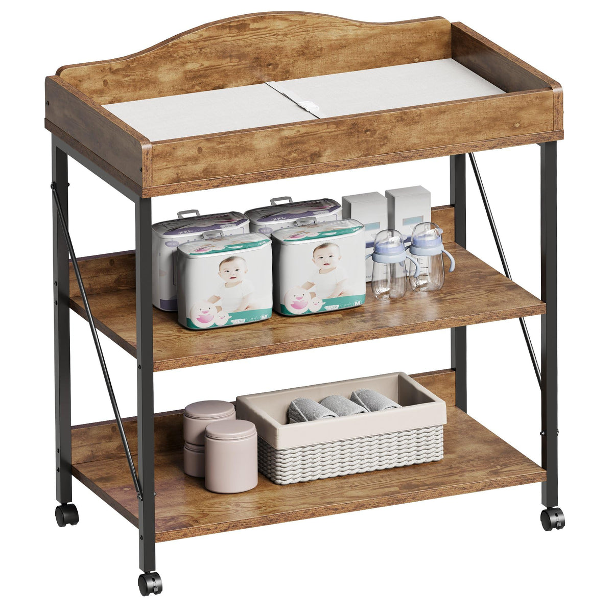 YeTom baby changing table top view for easy diaper changes