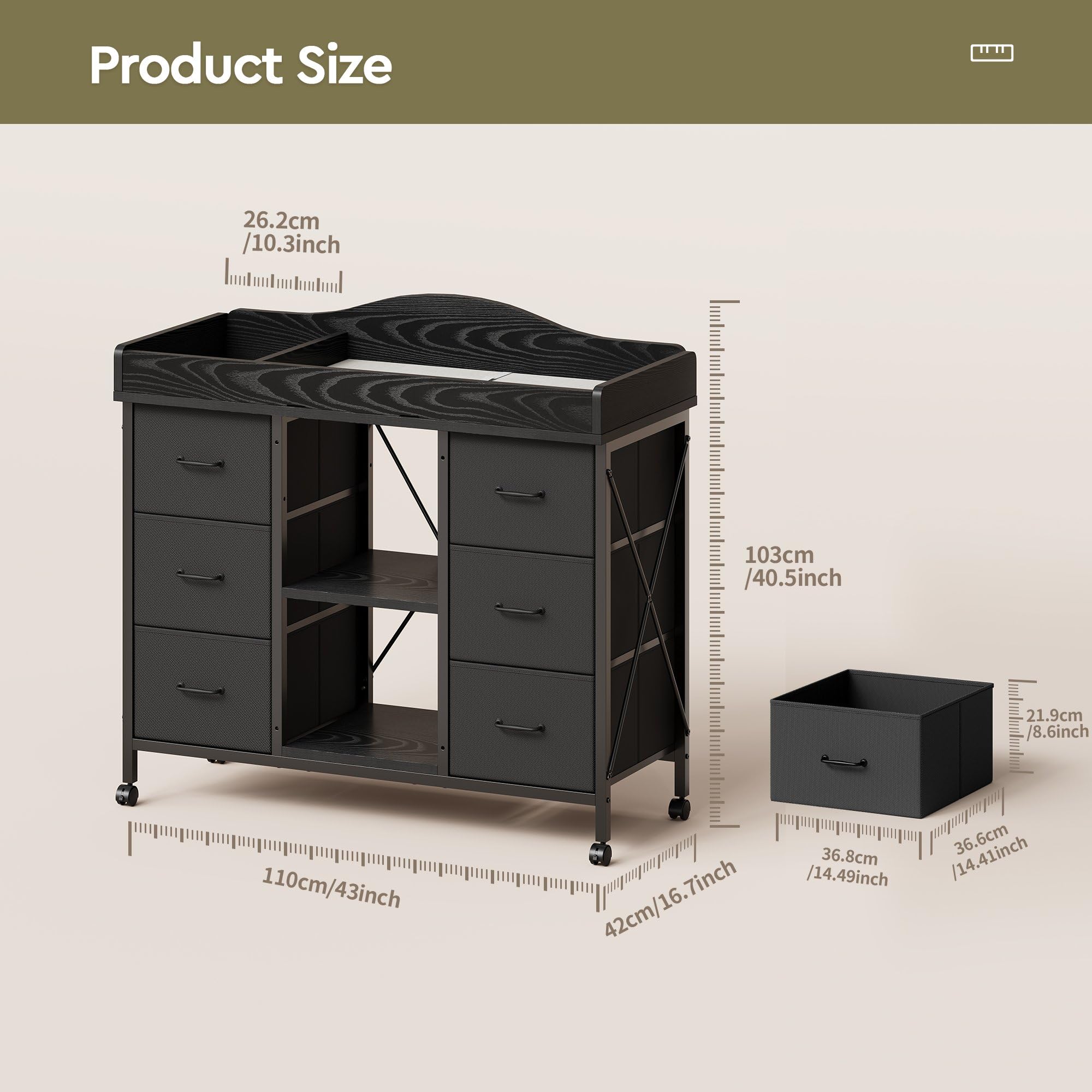 Yetom black finish complements modern nurseries and furniture.