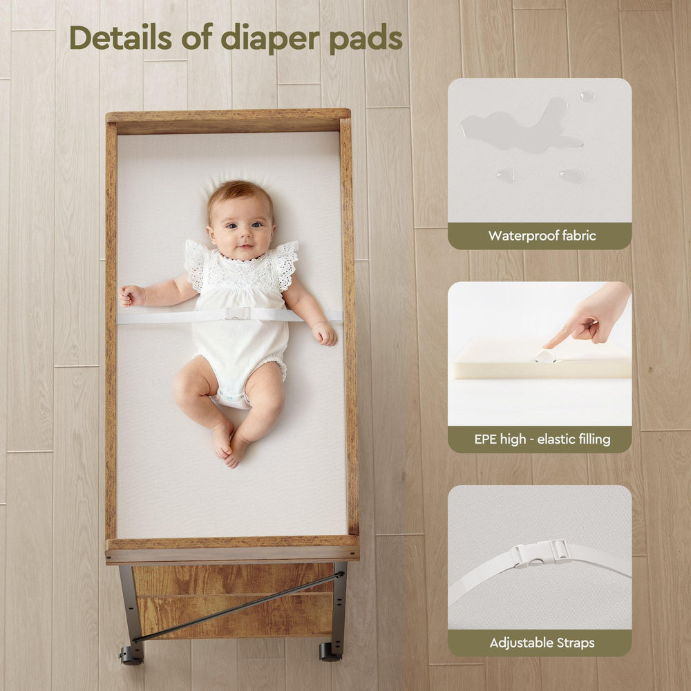 YeTom waterproof changing pad allows quick wipe-clean cleanup