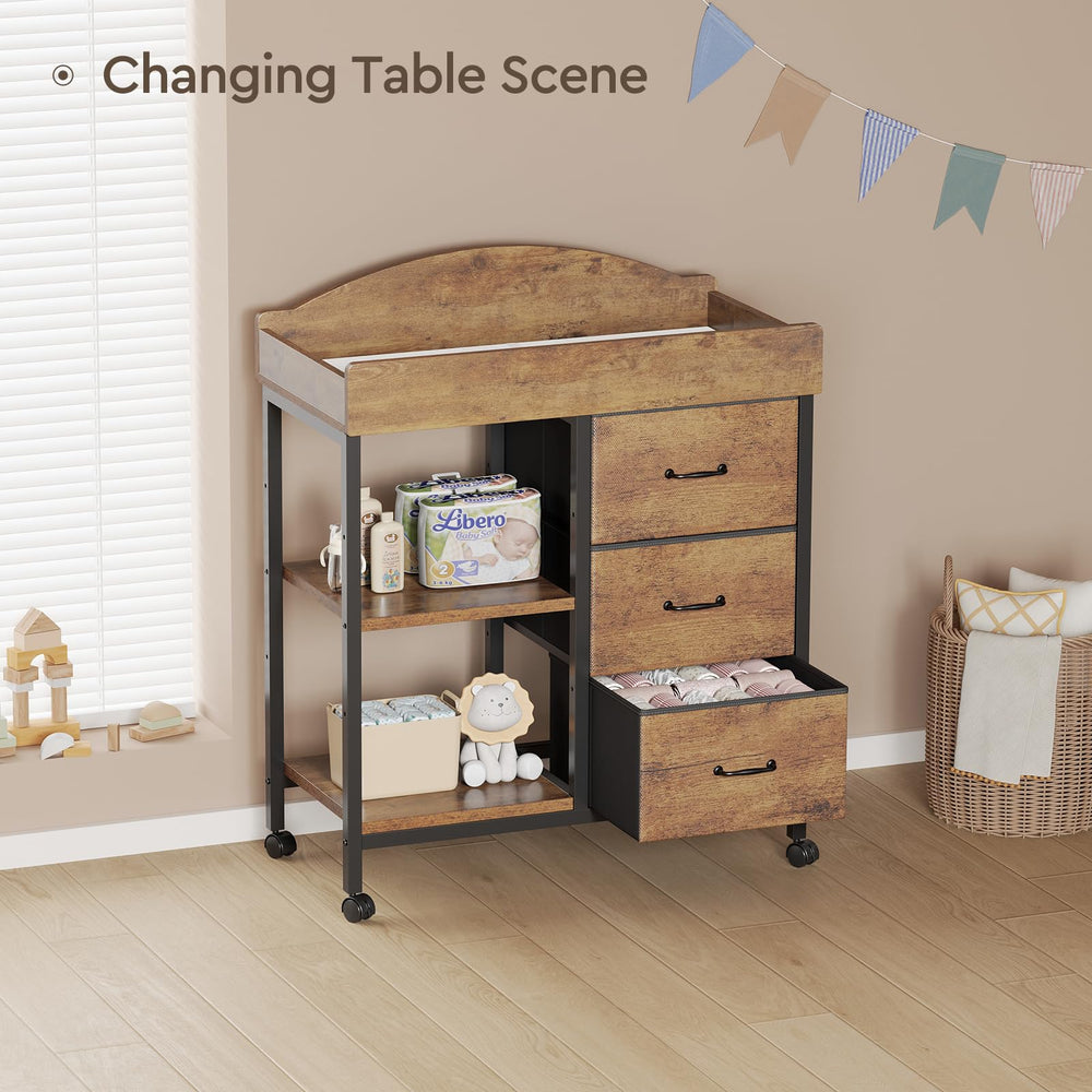 YeTom Changing Table Dresser assembly process with included hardware and clear instructions.