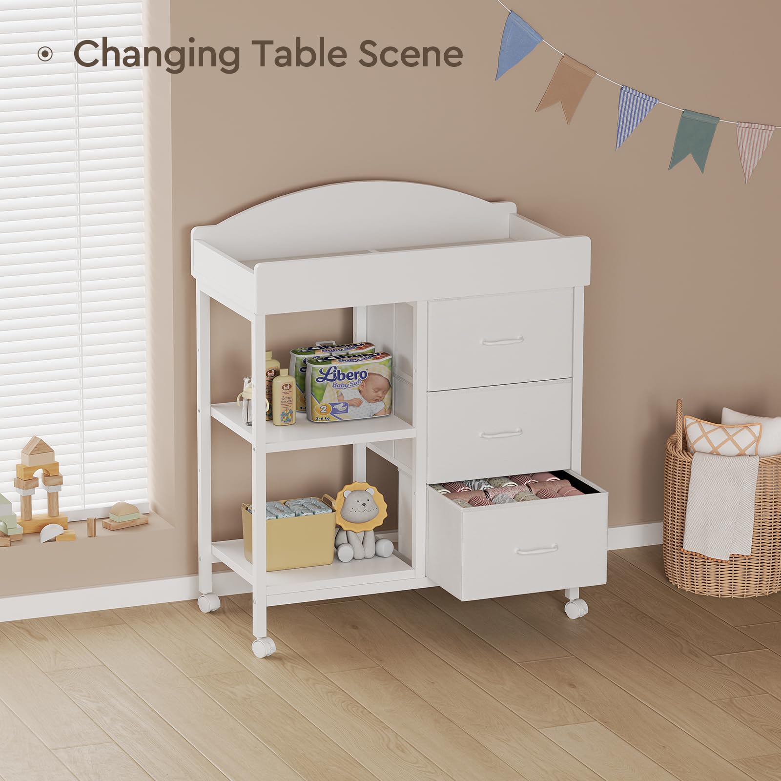 YeTom nursery dresser assembled in minutes with included hardware