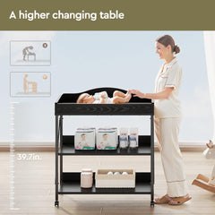YeTom changing table waterproof pad closeup showing easy wipe-clean surface