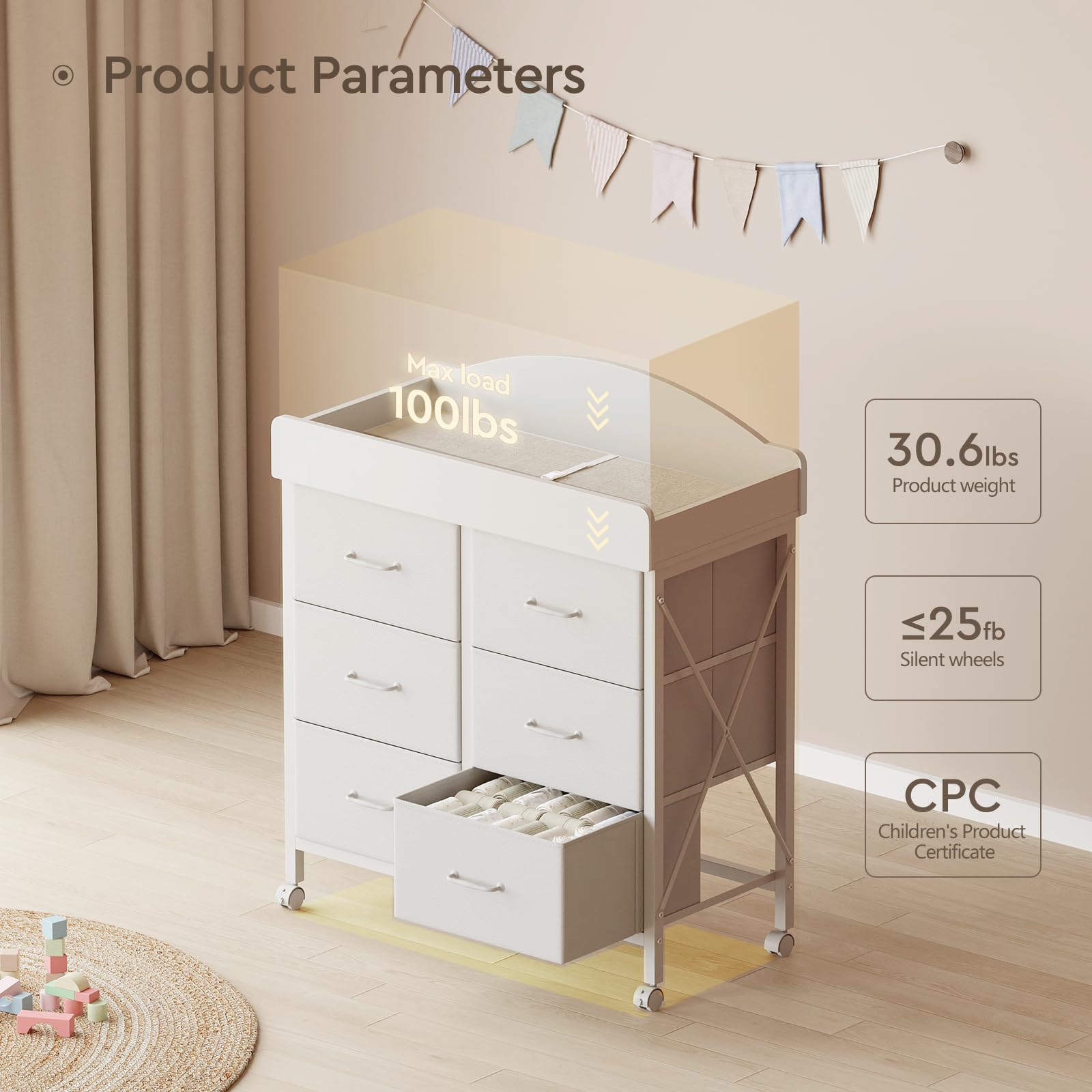 YeTom durable P2-grade PB topper ensures a sturdy, safe surface for baby tasks.