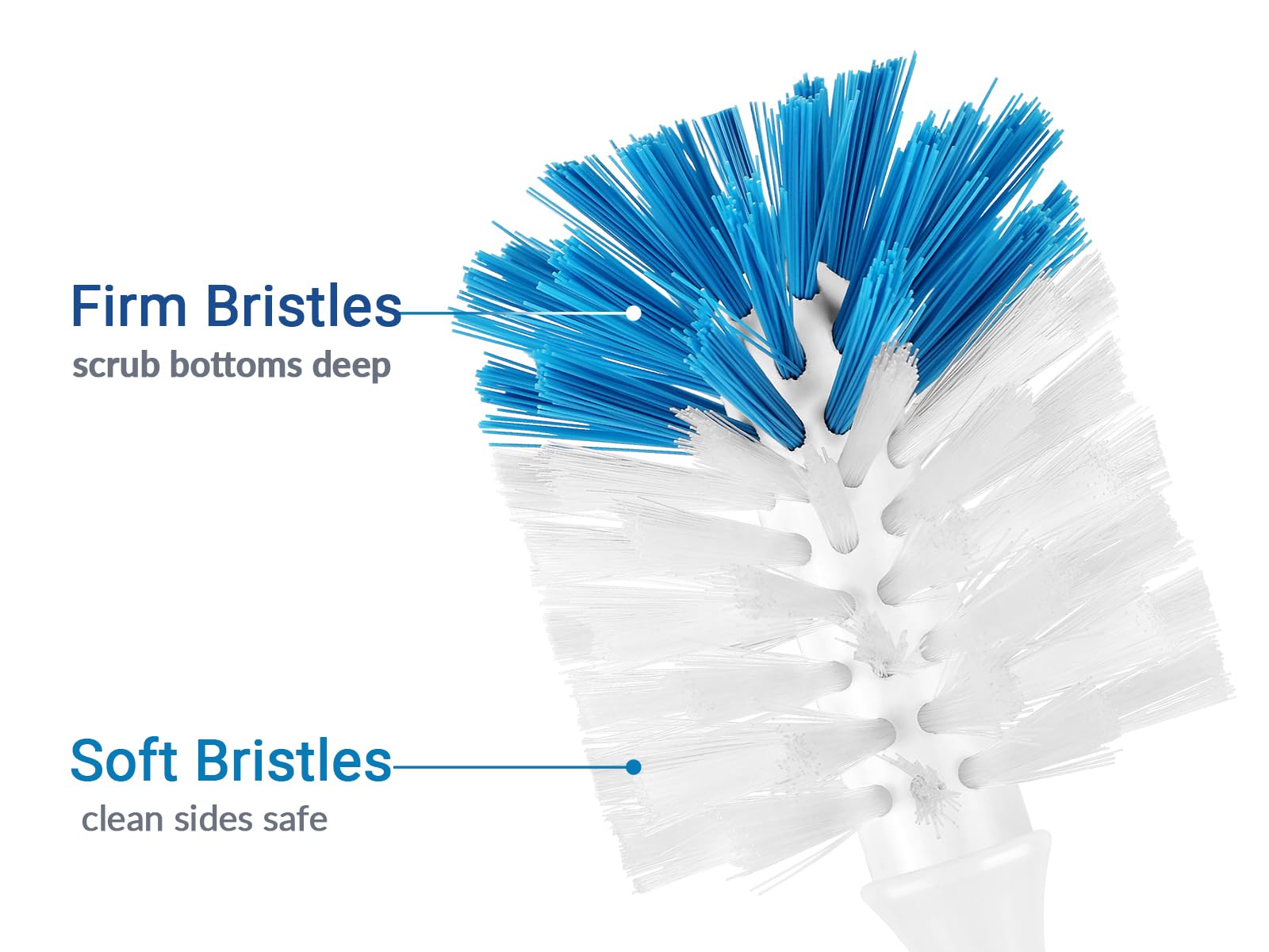 YeuDeuy dual-bristles target bottoms and sides for thorough cleaning