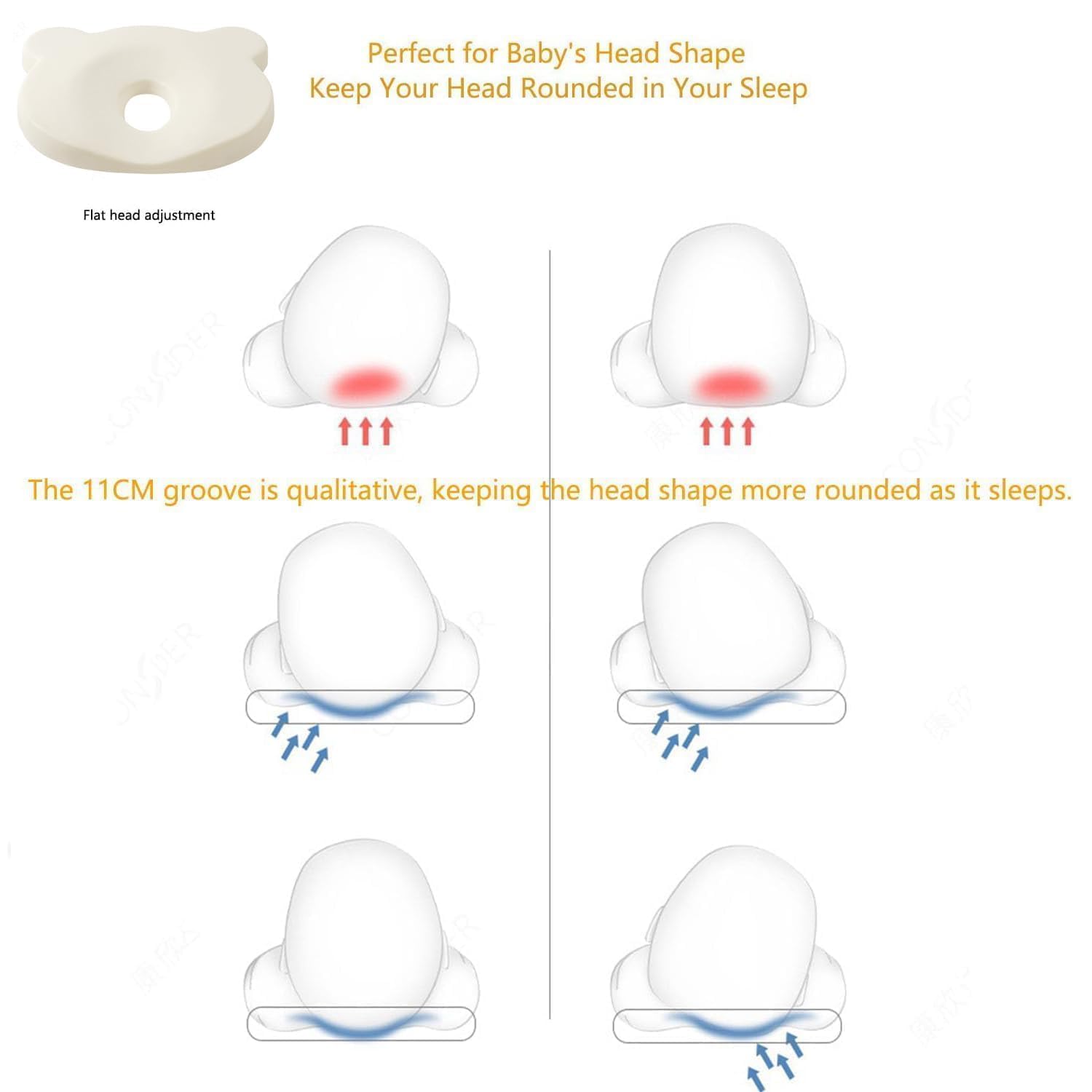 Yevclihds memory foam baby pillow cleaning demo shows wipe-clean care