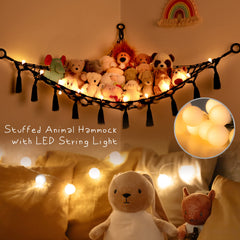 Yewiwin cotton macrame toy hammock close-up highlights woven texture and durable craftsmanship.