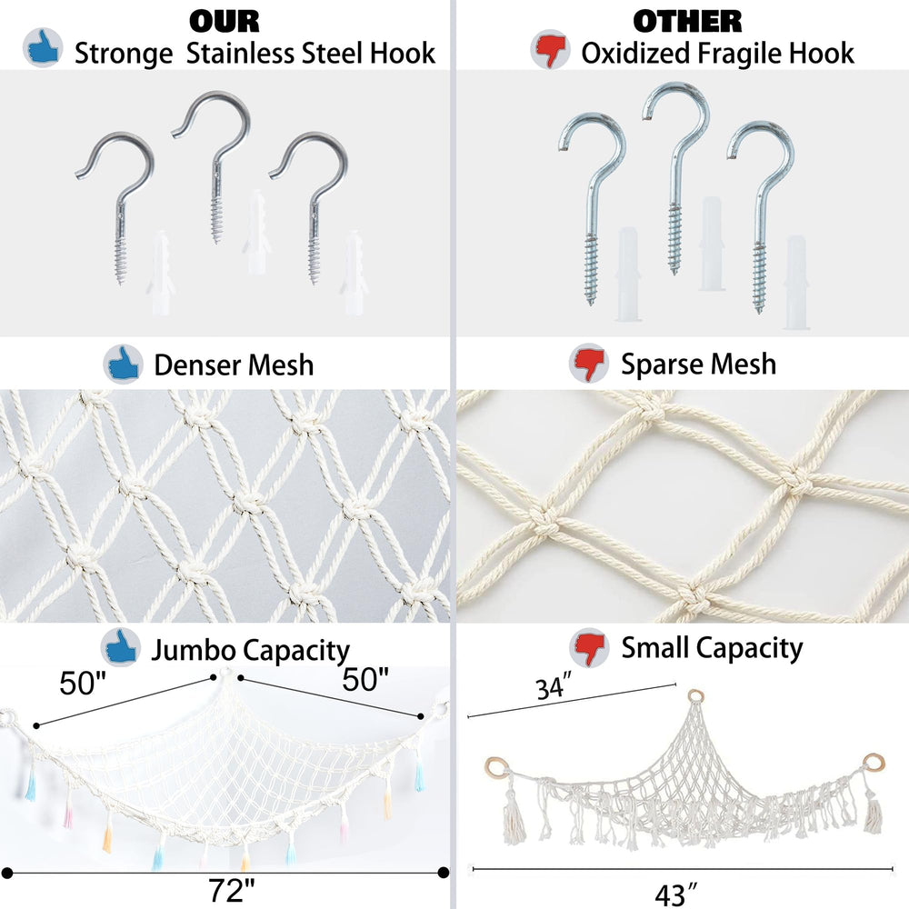 Yewiwin tassels enhance playful display of toys and decor.