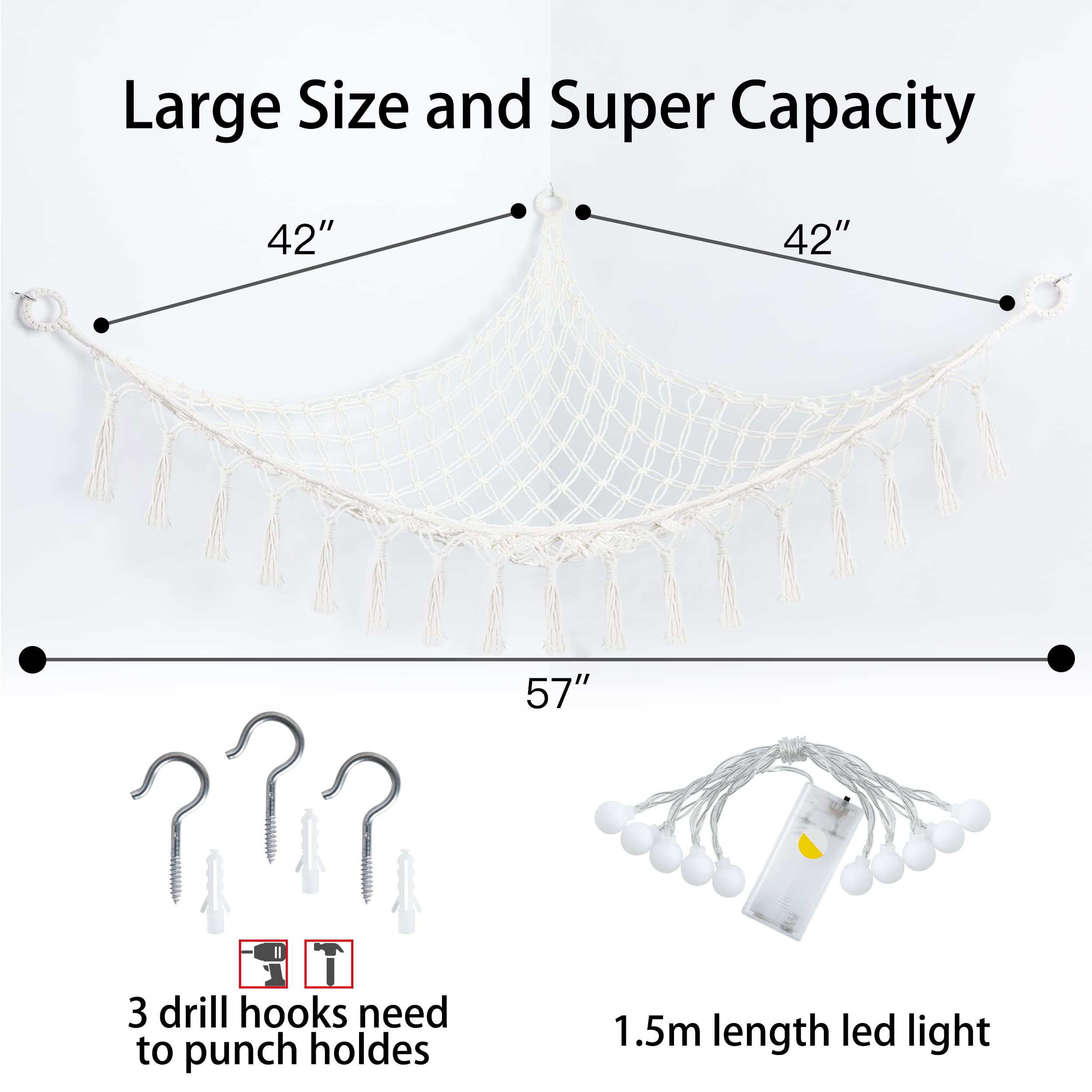 Yewiwin three-hanging-hook kit enables stable wall installation.