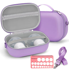 Yewltvep wearable breast pump bag closed front view with protective shell for travel.