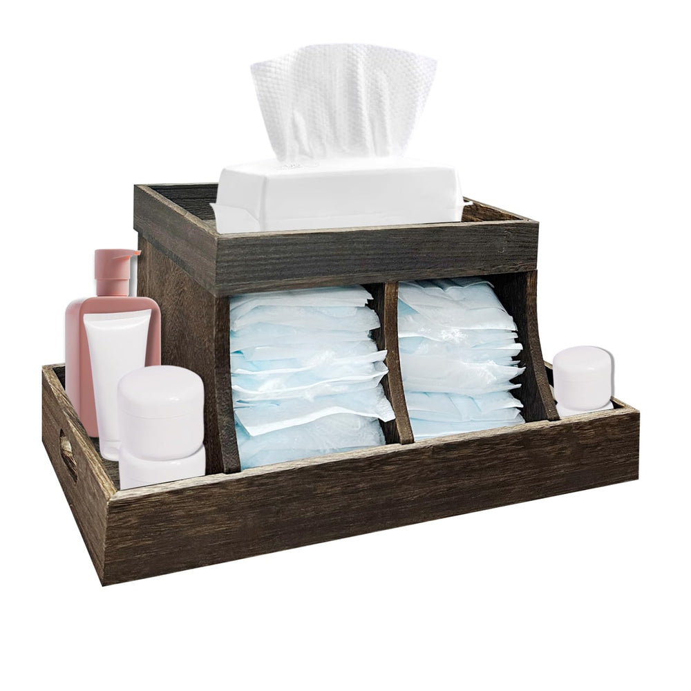 YEXEXINM diaper caddy assembly shows quick setup with two screws for stability.