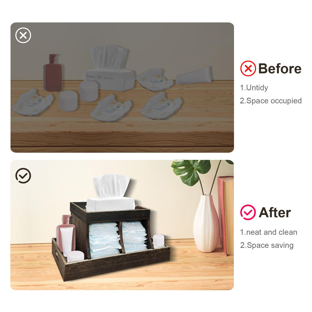 YEXEXINM diaper caddy wipe dispenser-ready design keeps wipes within reach.