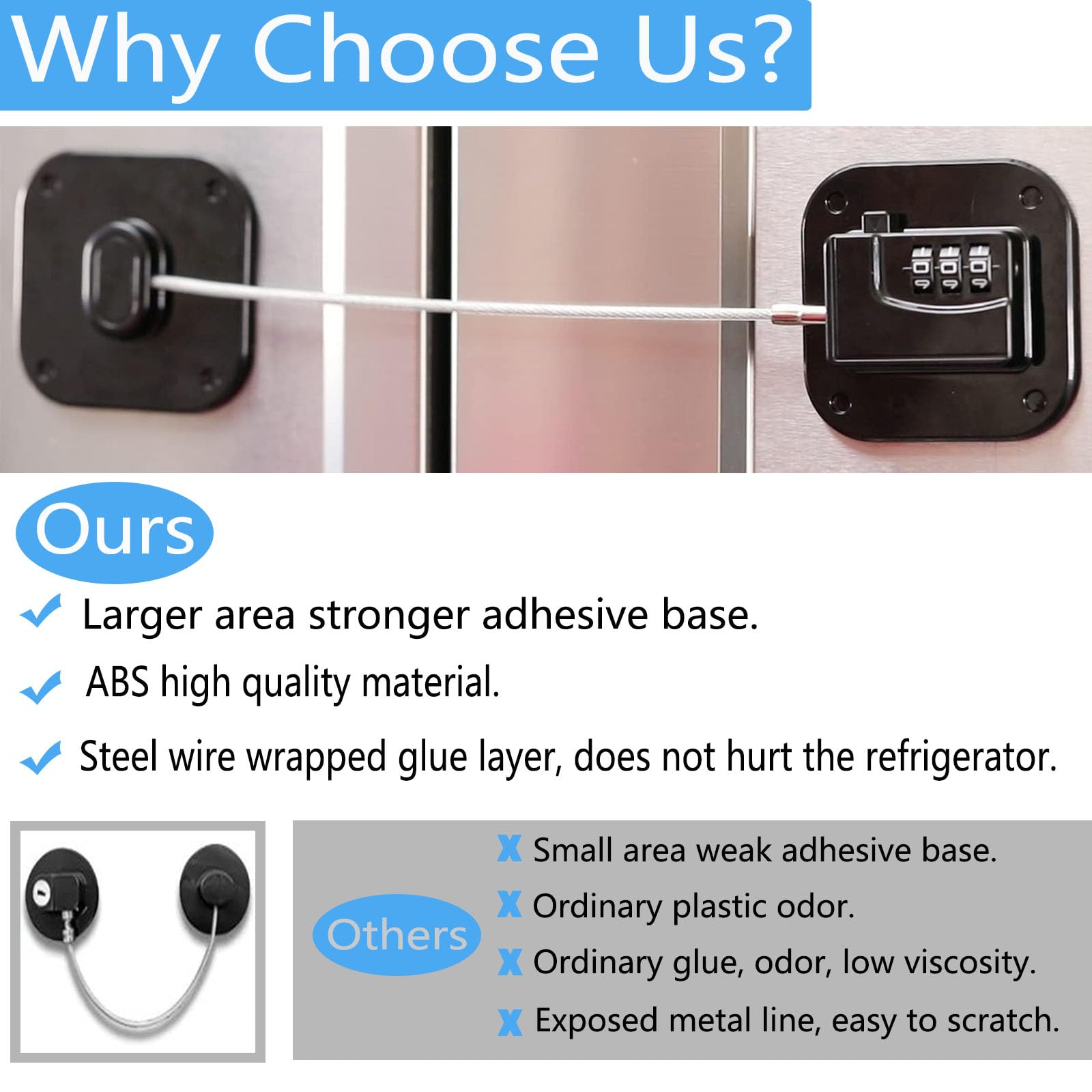 YEYA lock on cabinet drawer shows one-hand operation in action