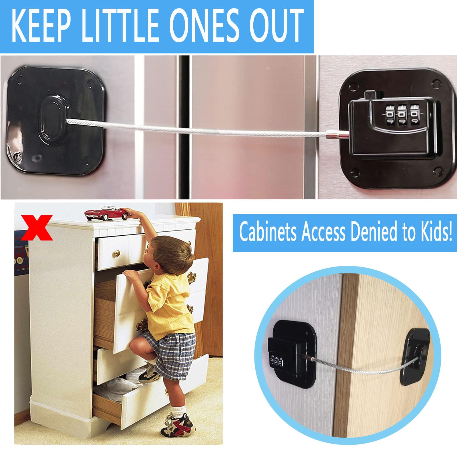 YEYA two-pack installed on fridge demonstrates easy no-drill setup