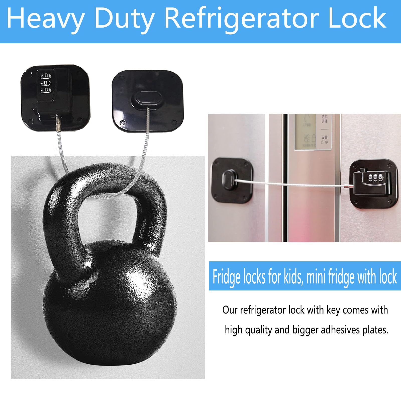 YEYA refrigerator lock in packaging shows two-pack value