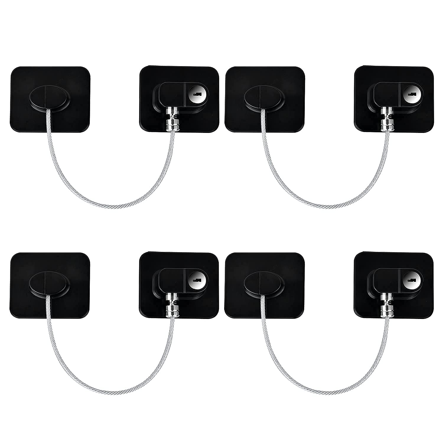 YEYA refrigerator lock with large adhesive base for secure toddler-proofing.