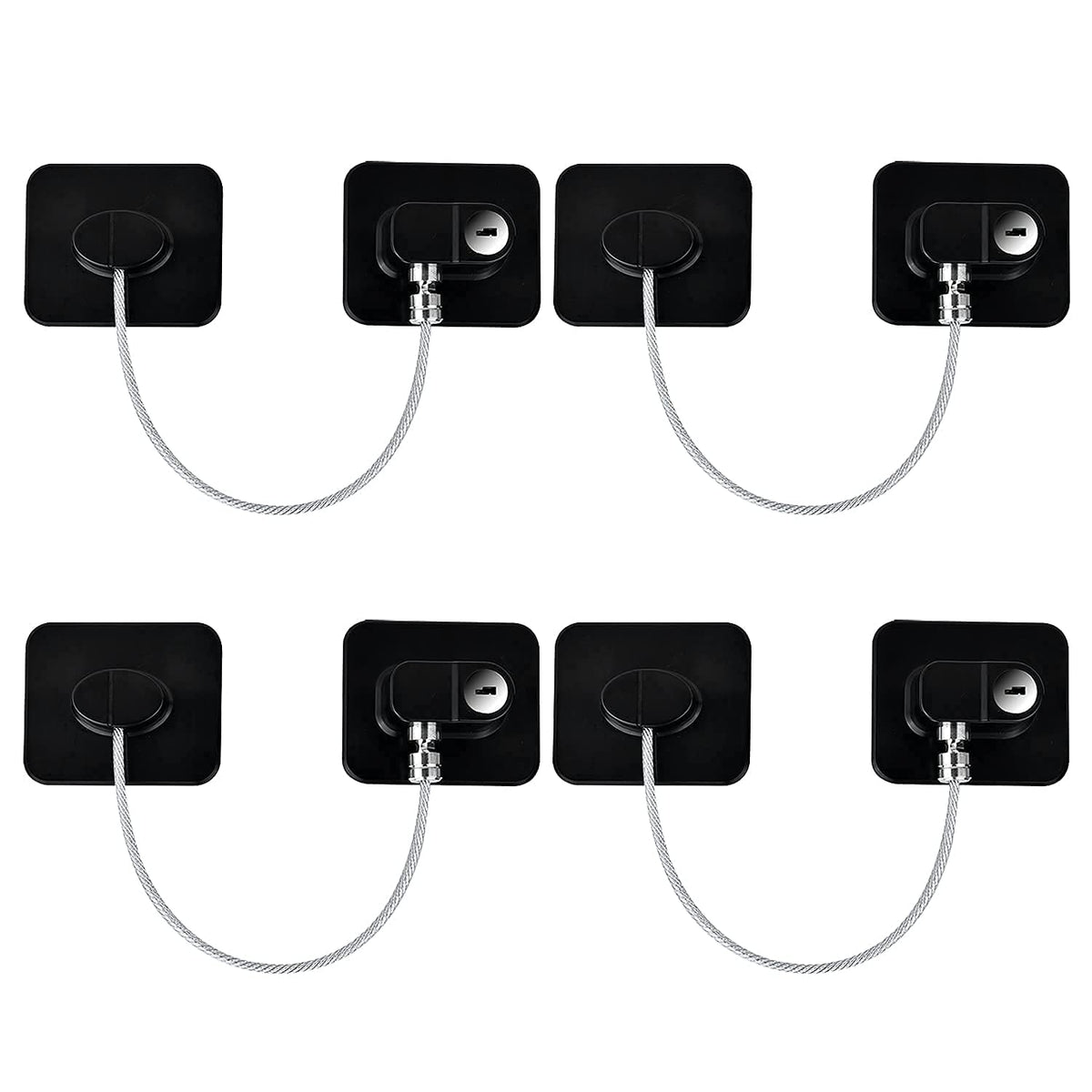YEYA refrigerator lock with large adhesive base for secure toddler-proofing.