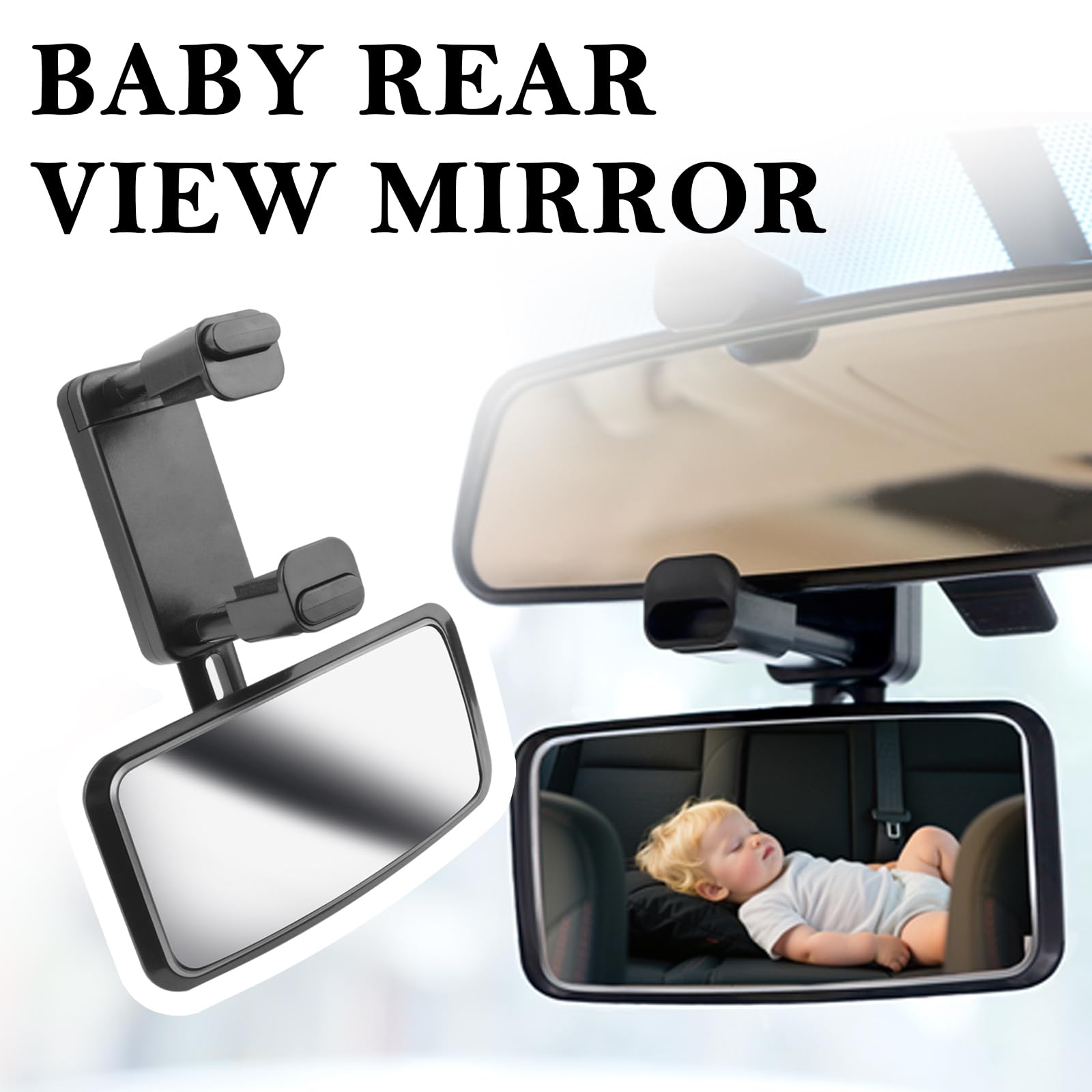YGDMD rear view mirror keeps baby in sight for safer driving.