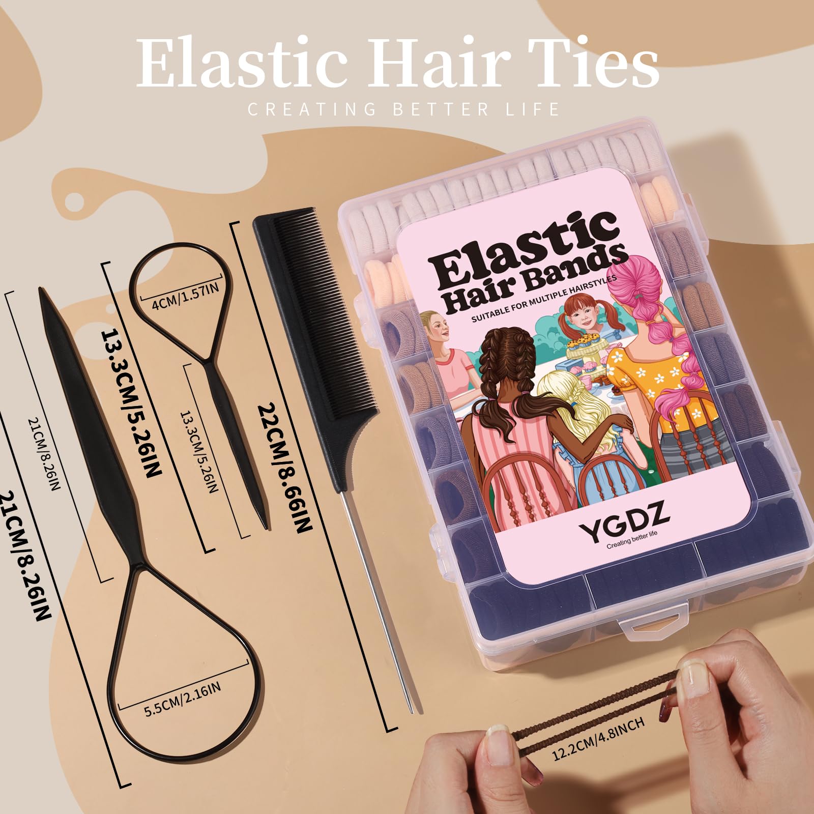 YGDZ Baby Hair Ties seamless design prevents creases during daily ponytails.