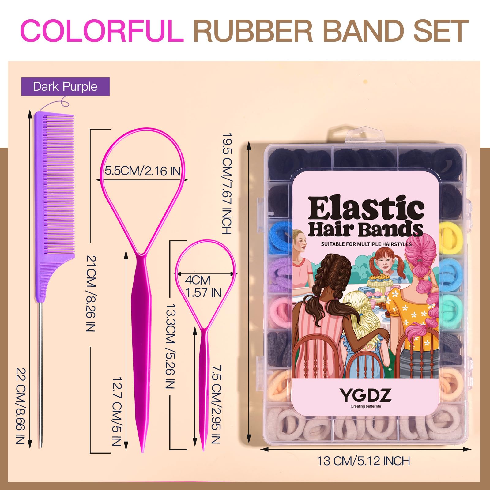 YGDZ topsy-tail tools set for quick, stylish daily hairstyles.
