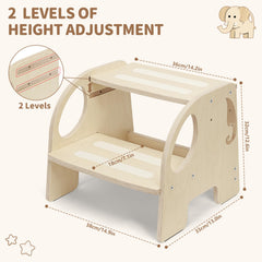 YHANEC stool shown with side armrests to help toddlers climb safely.