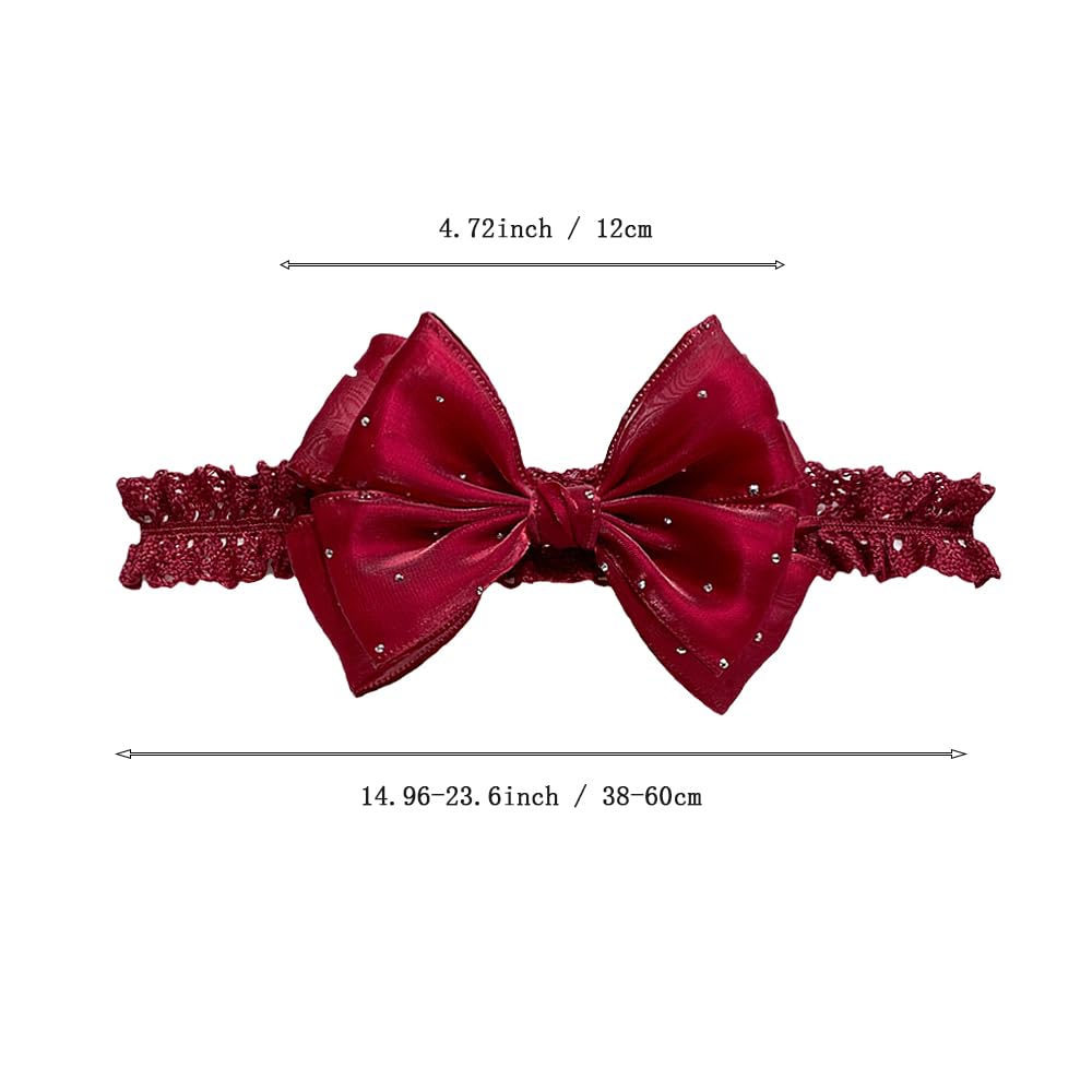Yheahin red bow headband pairs with outfits for birthdays and family photos.
