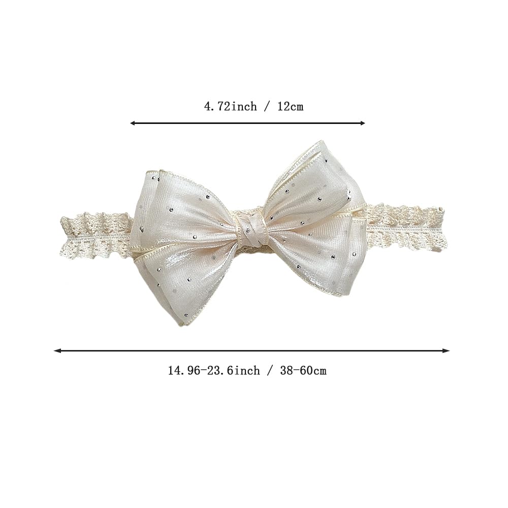 Yheahin ivory headband sized for 0-2 years for growing babies