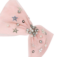 Yheahin elastic headband pink close-up—gentle fit prevents slipping during playtime.