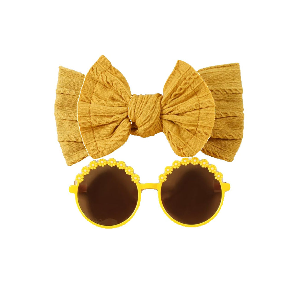 Yheahin baby headband nylon bow yellow offers soft stretch fit for all-day comfort