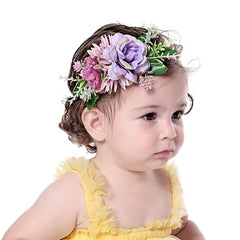Yheahin baby headband with purple rose flowers for newborn photos and chic daily outfits.