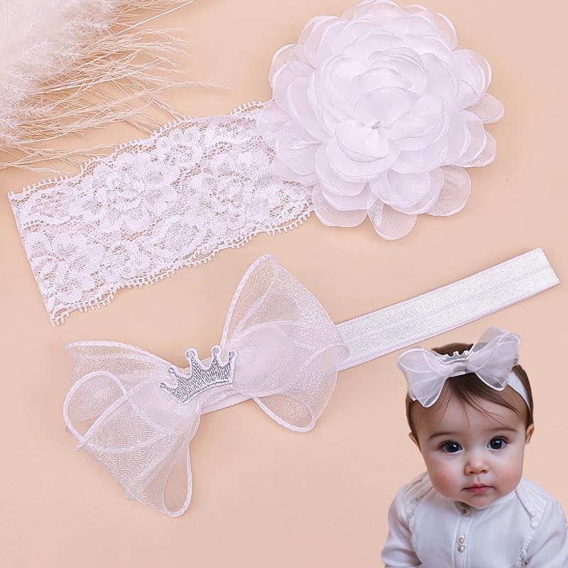 Yheahin gift-ready white lace headband ideal for new parents and baby gifts