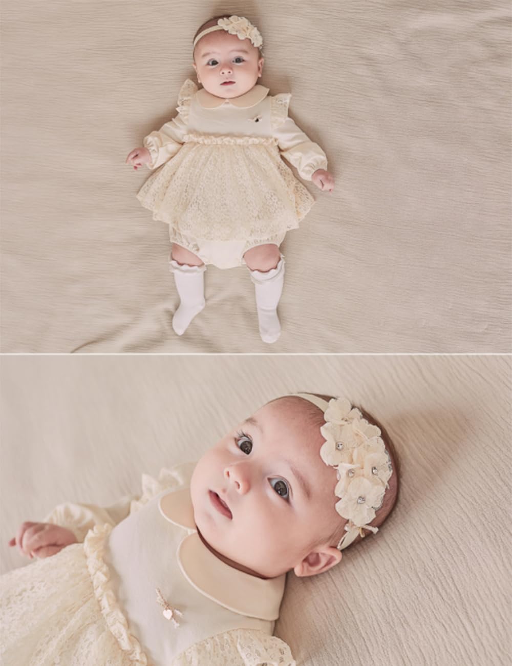 Yheahin White Lace Flower Headband newborn portrait use with secure fit