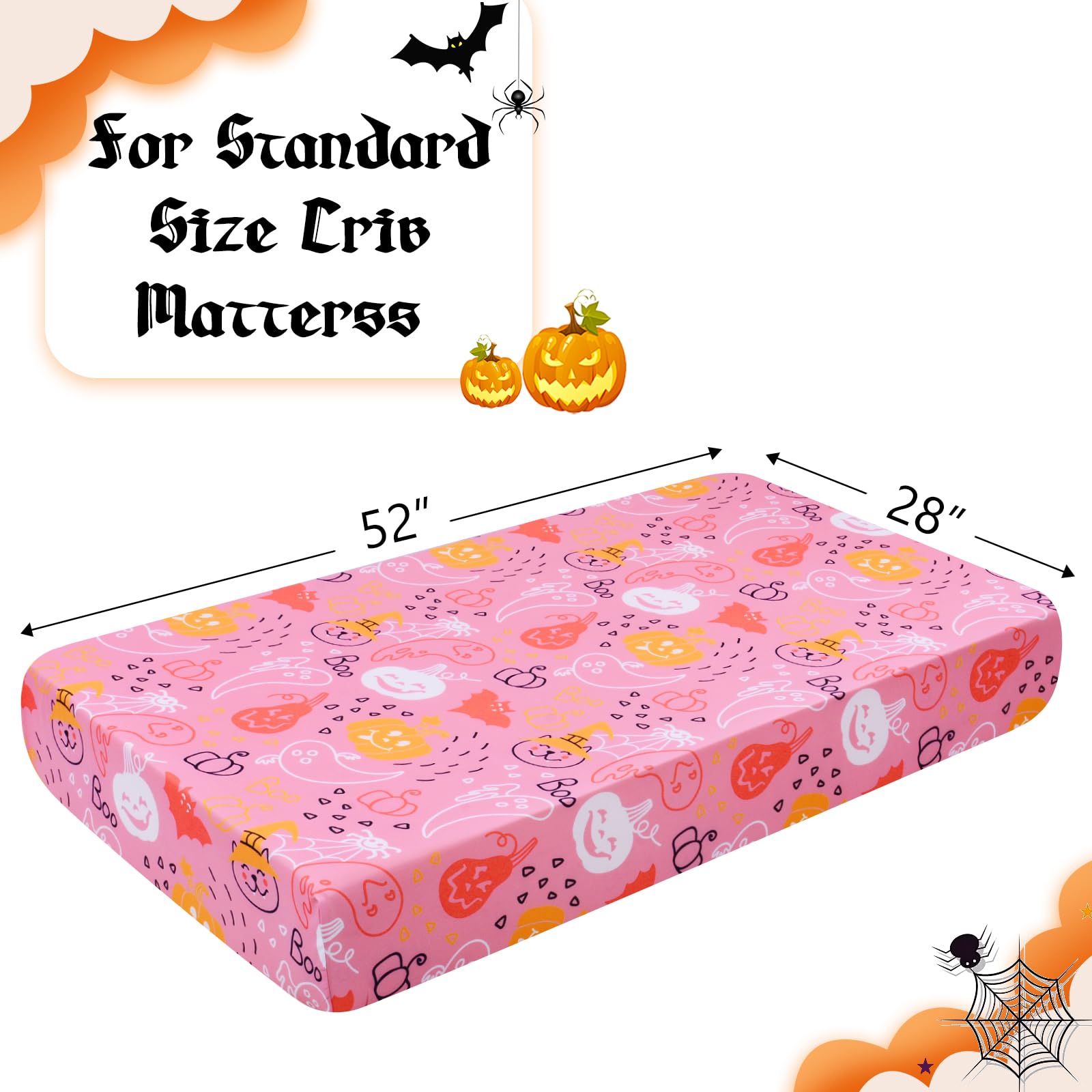 YHITBG pink crib sheet in soft breathable polyester enhances comfort