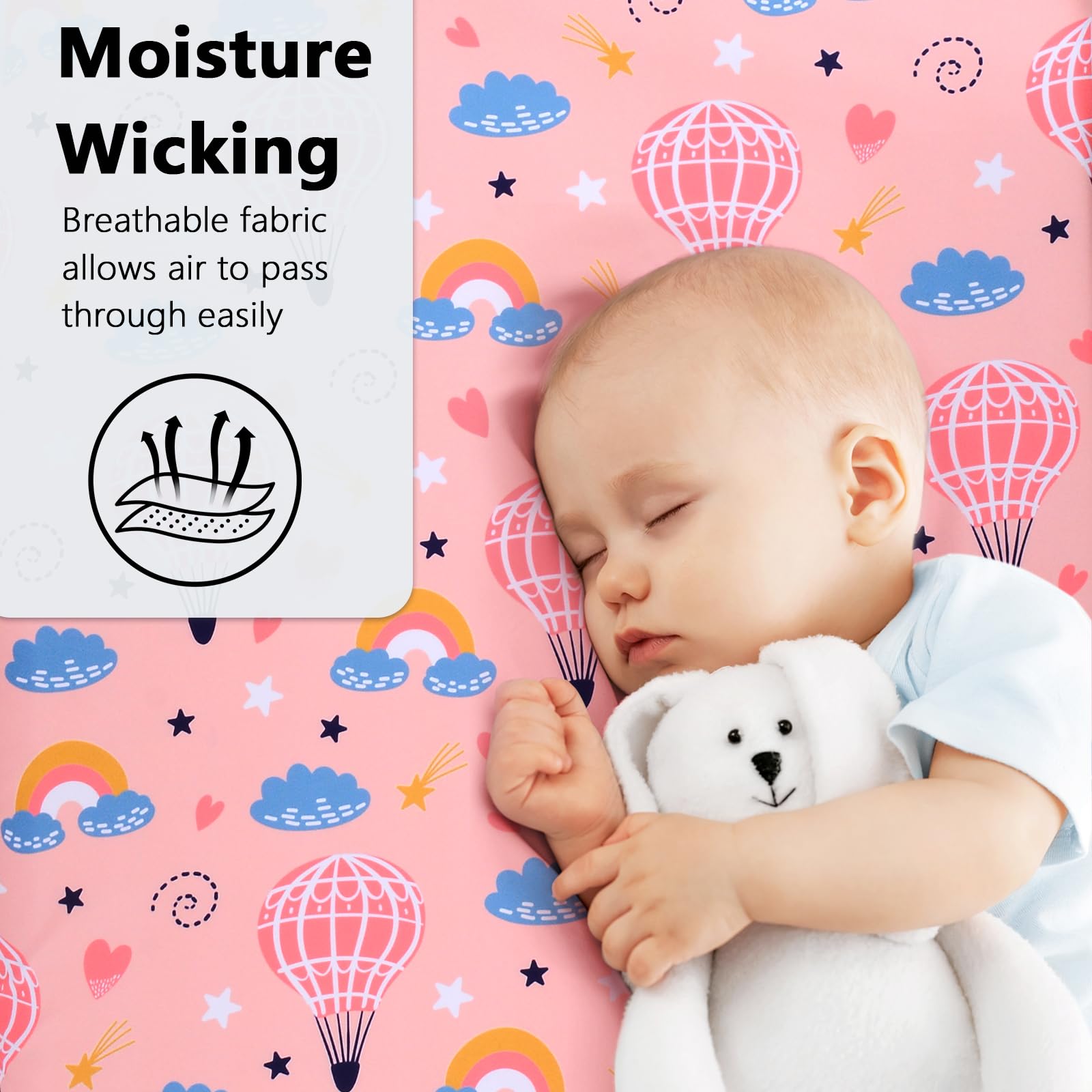 YHITBG breathable crib sheet promotes airflow for all-season comfort.
