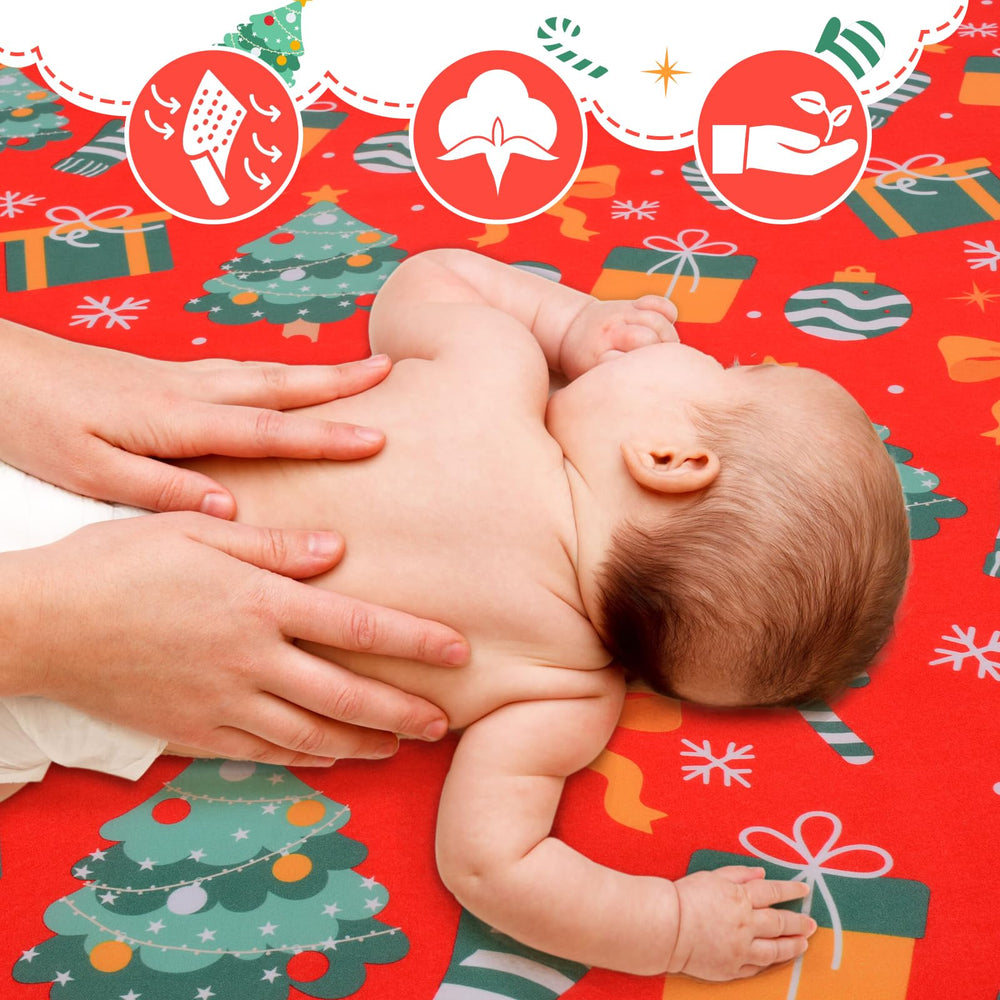 YHITBG Christmas crib sheet with 8-inch pocket ensures secure fit.