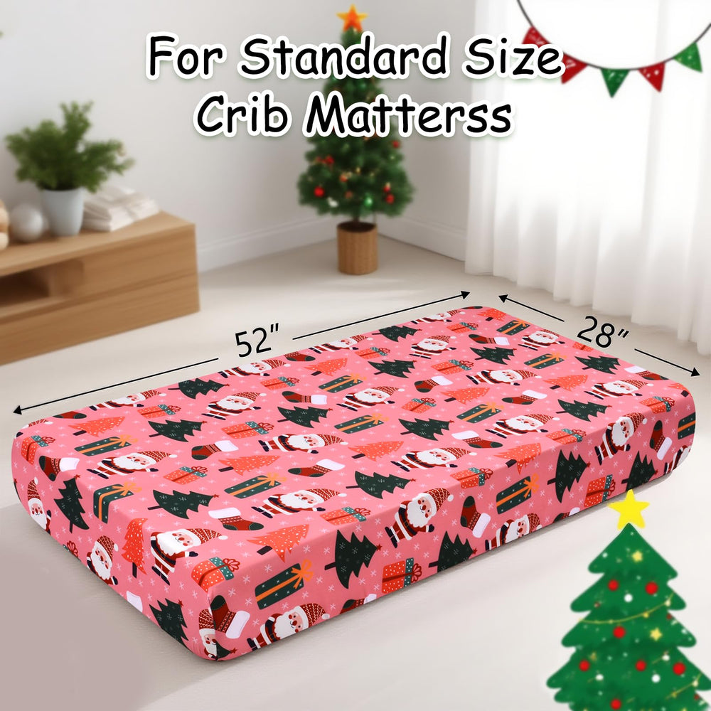 YHITBG Christmas crib sheet featuring Christmas trees for festive nights.