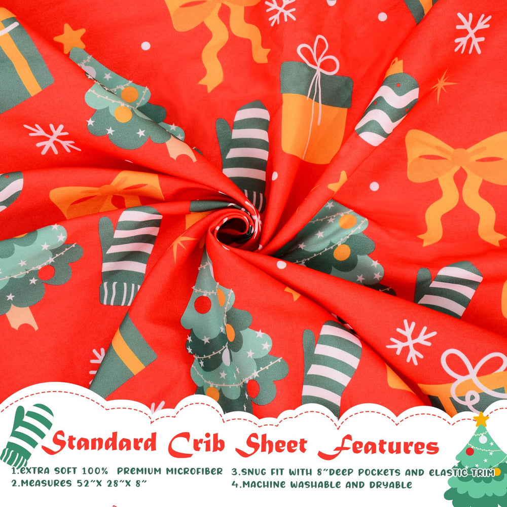 YHITBG Christmas crib sheet shows easy-care, machine-washable durability.