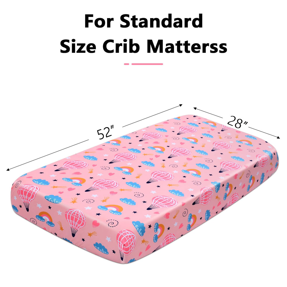 YHITBG deep-pocket 52x28 fit keeps the crib mattress snug and secure.
